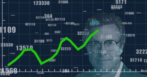 Businessman Analyzing Trends with Futuristic Data Interface - Download Free Stock Images Pikwizard.com