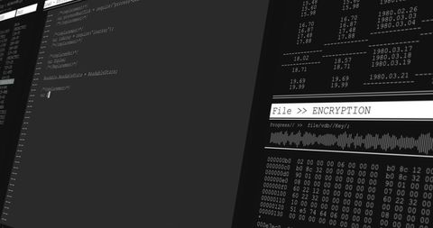 Data Processing and Encryption on Monitors - Download Free Stock Images Pikwizard.com