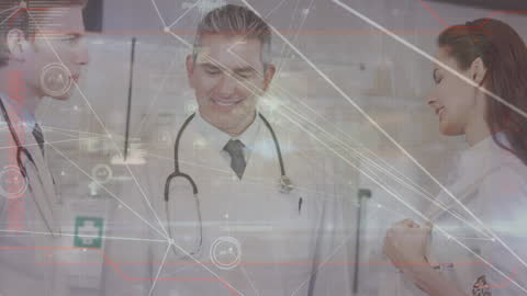 Innovative Medical Professionals Analyzing Digital Network