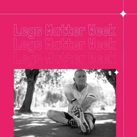 elderly man stretching during legs matter week health campaign - Download Free Stock Templates Pikwizard.com