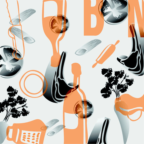 Black and orange pattern on transparent background vector