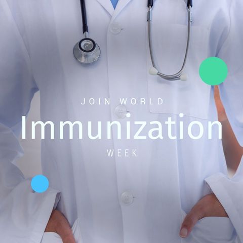 World Immunization Week Promotion with Doctor and Stethoscope - Download Free Stock Templates Pikwizard.com