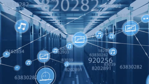Digital Security Data Connections in Server Room