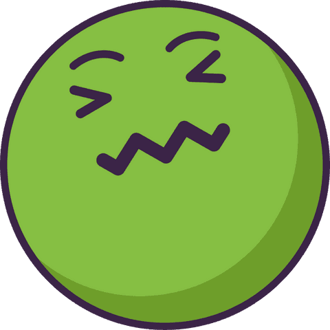 flat nauseated emoticon face with zigzag mouth on transparent laye... - Download Free Stock Videos Pikwizard.com