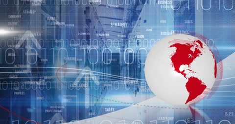 Digitized Globe Symbolizing Global Technology Network