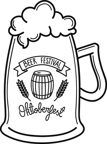 Transparent oktoberfest beer festival stein illustration