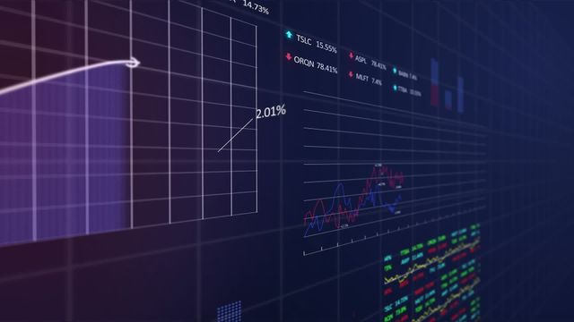 Abstract depiction of financial data displayed in graphs with upward trend lines. Concepts of data analysis support business decisions and strategic planning. Ideal for use in financial reports, presentations, and business strategy articles to illustrate bearish or bullish market trends and economic forecasts.