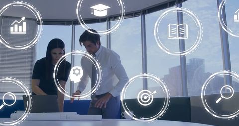 Digital Innovation Discussion in Modern Office Setting