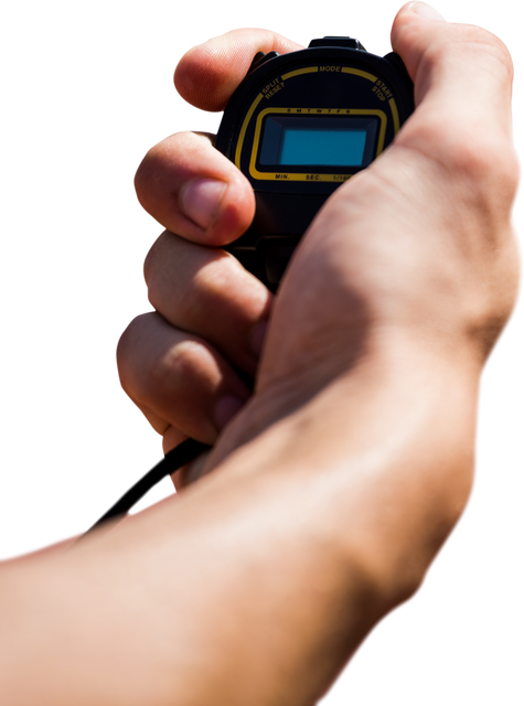 Caucasian Female Hand Holding Stopwatch on Transparent Background - Download Free Stock Videos Pikwizard.com