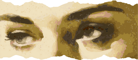 Stylized Eyes Makeup Illustration on Transparent Background