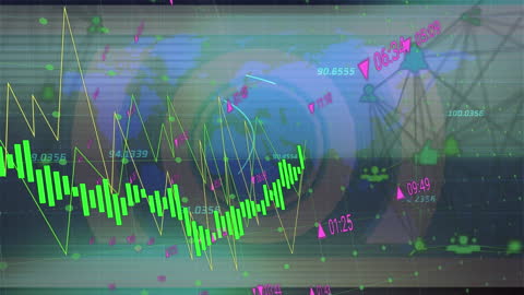 Dynamic Global Data Chart with World Map Overlay