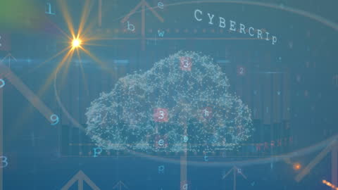 Digital Security Concept with Cloud and Data Elements