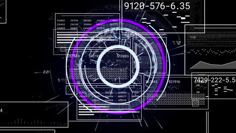 Futuristic Interface with Data Processing and Globe Effect