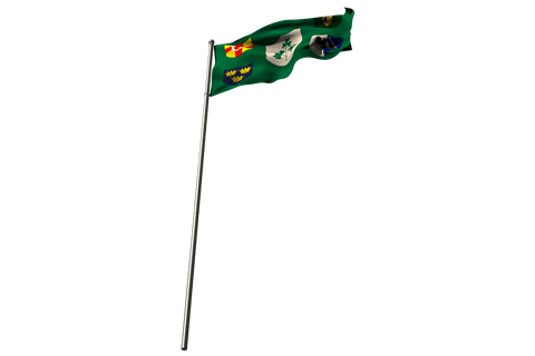 Transparent flag design blowing on flagpole digital art
