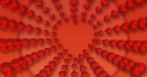 Rotating Red Hearts Background Abstract Love