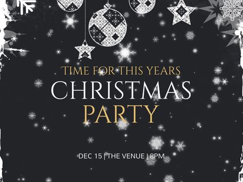 Elegant Christmas Party Invitation with Ornaments and Snowflakes - Download Free Stock Templates Pikwizard.com