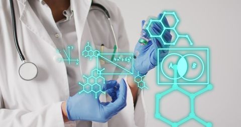 Doctor with Digital Structures Preparing Vaccine - Download Free Stock Images Pikwizard.com