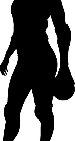 Transparent silhouette of woman with ball on transparent background