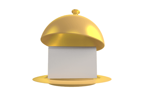 Golden Cloche with Blank Card on Transparent Background - Download Free Stock Videos Pikwizard.com