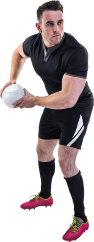 Rugby Player in Action with Ball on Transparent Background - Download Free Stock Videos Pikwizard.com