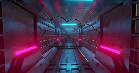 Network Data Cloud with Glowing Neon Elements - Download Free Stock Images Pikwizard.com