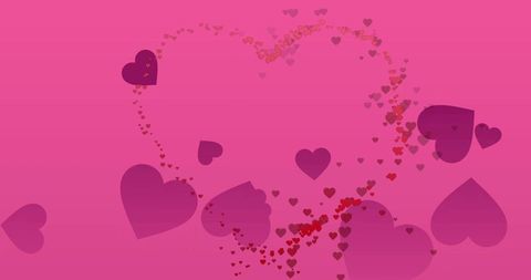 Pink heart particle swirl on soft gradient background for romantic valentine and love design
