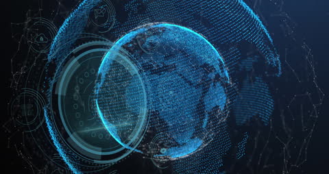 Futuristic Digital Data Network Across Globe