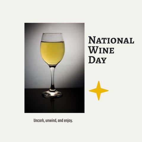 celebration of national wine day with full wineglass - Download Free Stock Templates Pikwizard.com