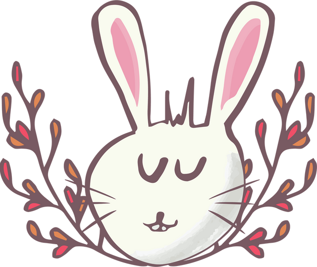 Cute White Bunny with Decorative Plants Transparent Background - Download Free Stock Videos Pikwizard.com