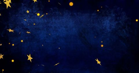 Yellow Stars Twinkling on Deep Blue Background