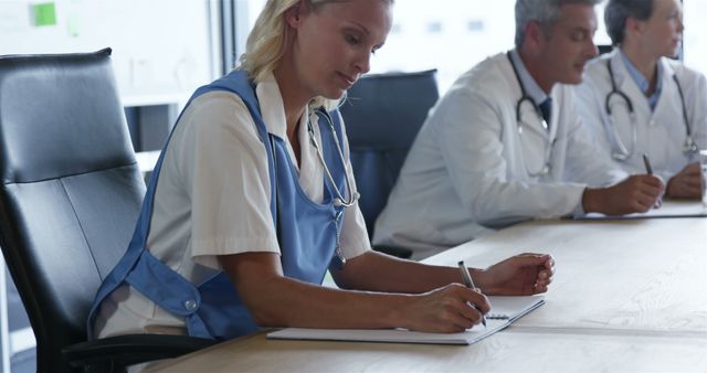 Medical Team Collaborating in a Meeting Room - Download Free Stock Images Pikwizard.com