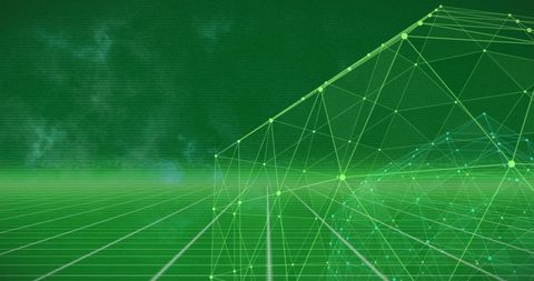 Futuristic global network grid with geometric lines