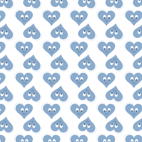 Cute Blue Smiley Hearts Pattern on Transparent Background - Download Free Stock Videos Pikwizard.com