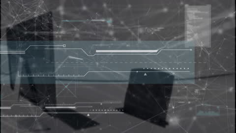 Digital Connections and Networking Overlay with Abstract Technology Visualization