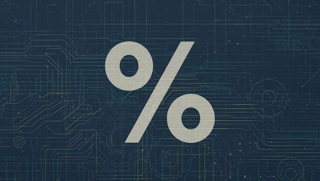 Futuristic Circuit Board with Bold Percent Symbol