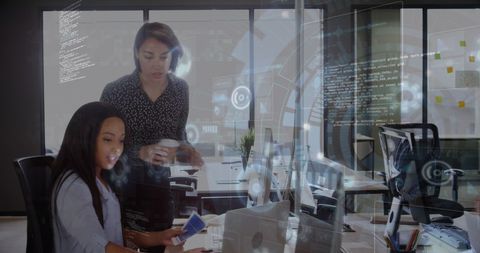 Team Collaboration in Futuristic Office Environment - Download Free Stock Images Pikwizard.com