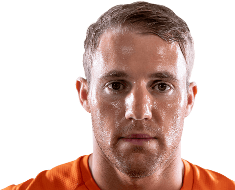 Sweaty Close-Up Portrait of a Male Athlete on Transparent Background