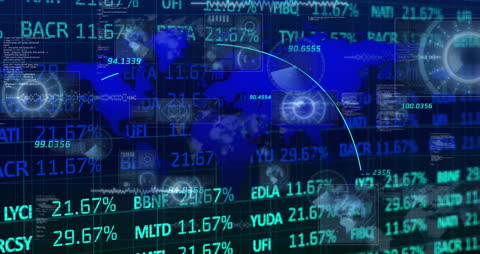 Animated Global Data Processing Over World Map