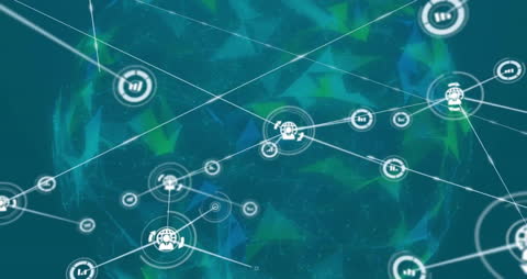 Digital Network Connections Over Globe Illustration