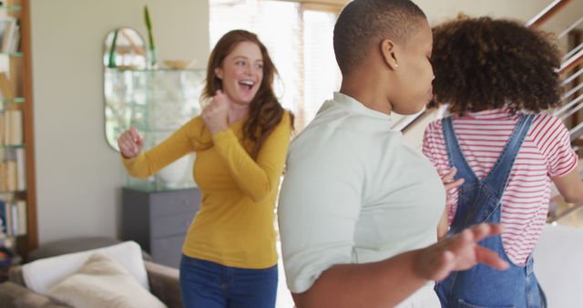 Diverse group of female friends having fun dancing at home - Download Free Stock Photos Pikwizard.com