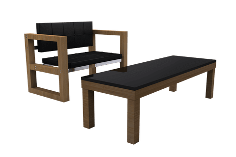 stylish wooden bench and table set with transparent background - Download Free Stock Videos Pikwizard.com