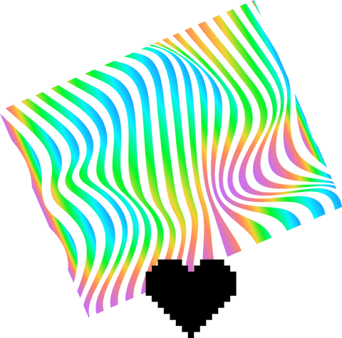 colorful 3d floating rainbow background with pixel heart on transparent backdrop - Download Free Stock Videos Pikwizard.com