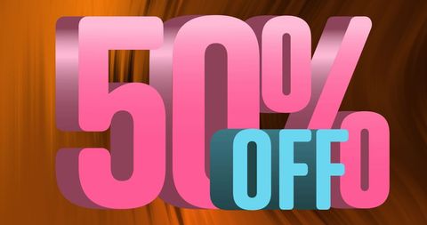 Bright 50% Off Sale Banner with Colorful Background