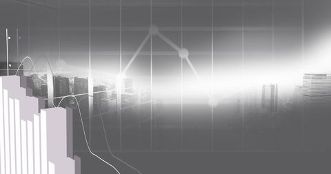 Digital Data Analysis with Cityscape Background - Download Free Stock Images Pikwizard.com