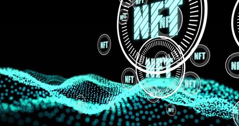 NFT and Web3 Concept with Digital Wave Elements