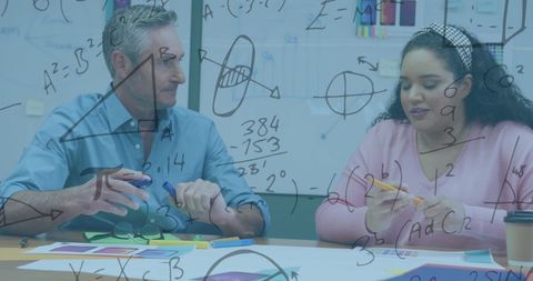 Team Collaborating on Financial and Data Processing Tasks