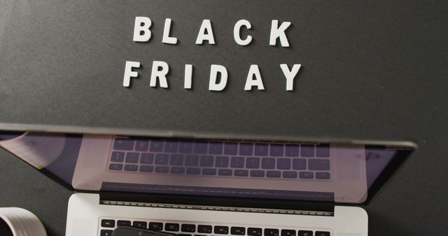 Black Friday Online Shopping Concept with Laptop - Download Free Stock Images Pikwizard.com