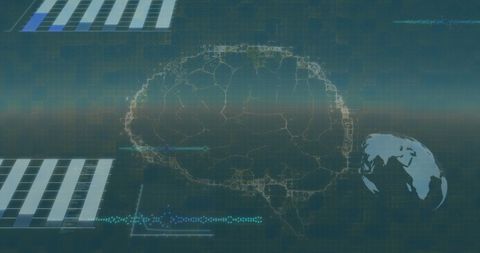 Futuristic Brain and Data Interface with Global Connectivity Virtual Display - Download Free Stock Images Pikwizard.com