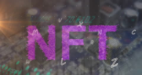 Futuristic NFT Concept with Digital Overlay and Graph Elements