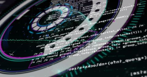 High-Tech Data Processing with Futuristic Interface Overlay - Download Free Stock Images Pikwizard.com